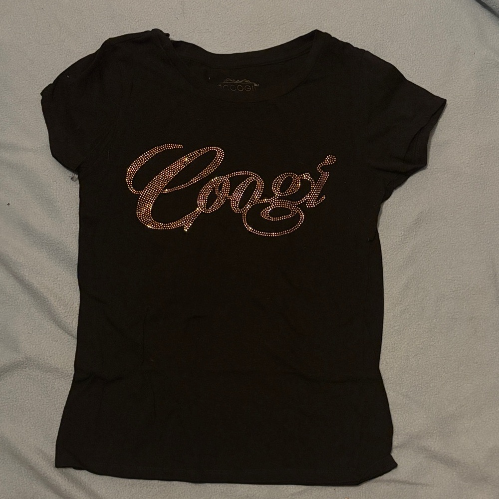 COOGI Black Tee with Gold Script